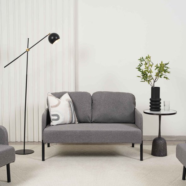 2 seater sofa grey fabric outlet